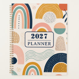Aangepaste tekst Pastel Prism Boog Abstract Patroo Planner