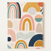 Aangepaste tekst Pastel Prism Boog Abstract Patroo Planner (Achterkant)