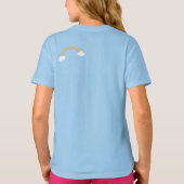 Aangepaste tekst/pastel Unicorn  regenboogwolken T-shirt (Achterkant)