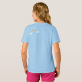 Aangepaste tekst/pastel Unicorn regenboogwolken T-shirt (Achterkant volledig)