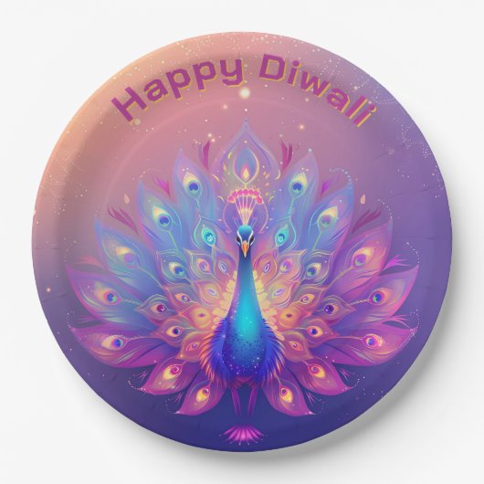 Aangepaste tekst, Peacock Party Diwali Bord (Voorkant)