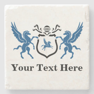 Aangepaste tekst Pegasus Blazon Stenen Onderzetter