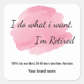 Aangepaste tekst pensioen Kaars Sticker (Voorkant)