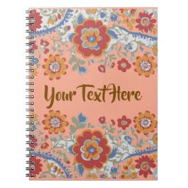Aangepaste tekst Persoonlijke bloemrijke vintage B Notitieboek