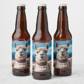 Aangepaste tekst Peru Llama Bier Etiket (Flessen)