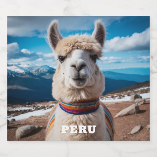 Aangepaste tekst Peru Llama Bier Etiket (Enkel label)