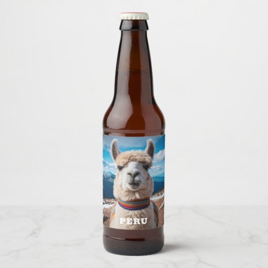 Aangepaste tekst Peru Llama Bier Etiket (Voorkant)