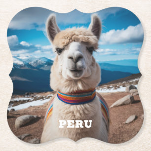 Aangepaste tekst Peru Llama Kartonnen Onderzetters
