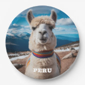 Aangepaste tekst Peru Llama Papieren Bordje (Voorkant)