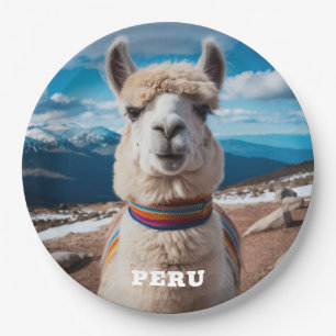 Aangepaste tekst Peru Llama Papieren Bordje