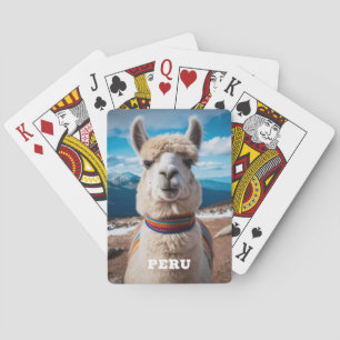 Aangepaste tekst Peru Llama Pokerkaarten