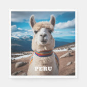 Aangepaste tekst Peru Llama Servet (Voorkant)