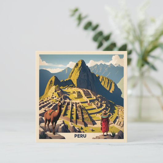 Aangepaste tekst Peru Machu Picchu (Staand voorkant)