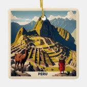 Aangepaste tekst Peru Machu Picchu Keramisch Ornament (Voorkant)