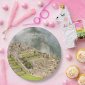 Aangepaste tekst Peru Machu Picchu Papieren Bordje (Feest)