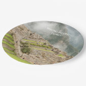 Aangepaste tekst Peru Machu Picchu Papieren Bordje (Gekanteld)