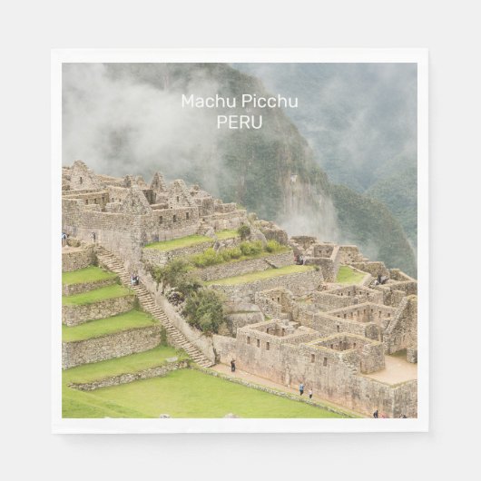 Aangepaste tekst Peru Machu Picchu Servet (Voorkant)