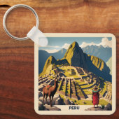 Aangepaste tekst Peru Machu Picchu Sleutelhanger (Voorkant)