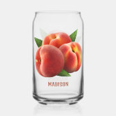 Aangepaste tekst perziken blikvorm glas (Achterkant)