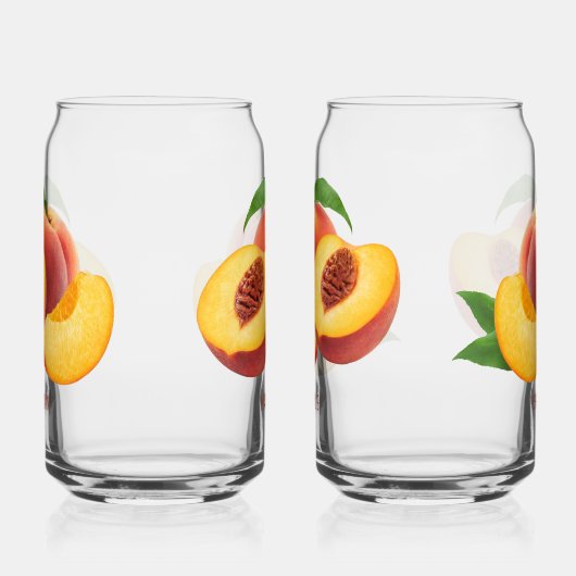 Aangepaste tekst perziken blikvorm glas (Links)