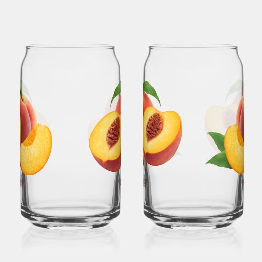 Aangepaste tekst perziken blikvorm glas (Rechts)