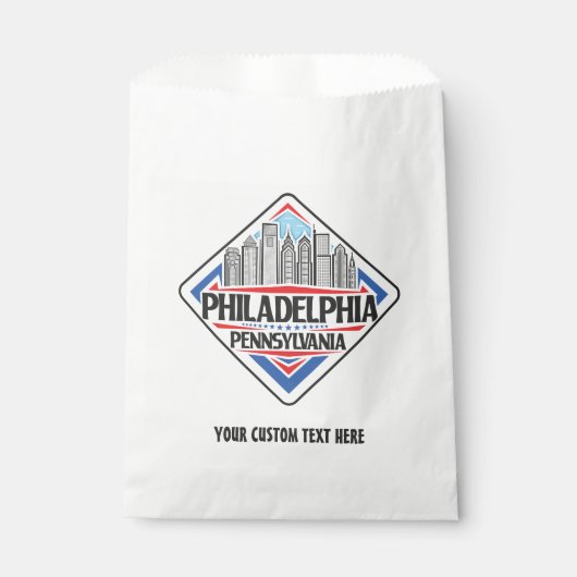 Aangepaste tekst Philadelphia Pennsylvania Bedankzakje (Voorkant)