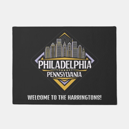 Aangepaste tekst Philadelphia Pennsylvania Deurmat (Voorkant)