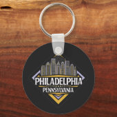 Aangepaste tekst Philadelphia Pennsylvania Sleutelhanger (Voorkant)