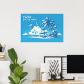 Aangepaste tekst Phuket Thailand Poster (Thuiskantoor)