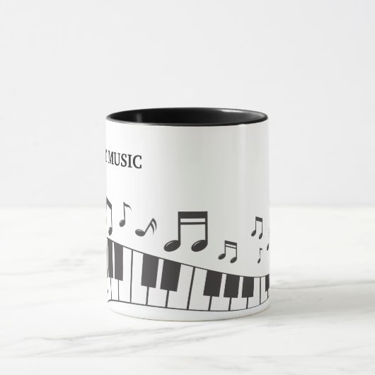 Aangepaste tekst Piano Toetsenbord Notities Mok (Midden)