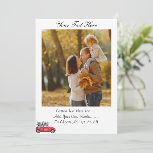 Aangepaste tekst/pic-kerstrode vrachtwagen met sne kaart (Staand voorkant)