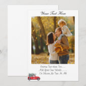 Aangepaste tekst/pic-kerstrode vrachtwagen met sne kaart (Voorkant / Achterkant)