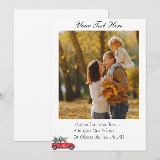 Aangepaste tekst/pic-kerstrode vrachtwagen met sne kaart (Voorkant / Achterkant)