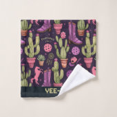 Aangepaste tekst 🐴 🌵Pickleball Cowgirl Bad Handdoek (Wasdoekje)