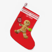 Aangepaste tekst Pickleball Gingerbread Cheer Kleine Kerstsok (Voorkant (Hangend))