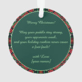 Aangepaste tekst, Pickleball Gingerbread Cheer Ornament (achterkant)