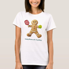 Aangepaste tekst Pickleball Gingerbread Cheer T-shirt