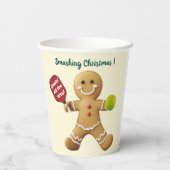 Aangepaste tekst Pickleball Gingerbread Delight Papieren Bekers (Achterkant)