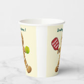 Aangepaste tekst Pickleball Gingerbread Delight Papieren Bekers (Links)