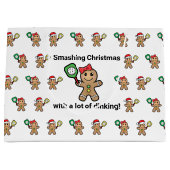 Aangepaste tekst Pickleball Gingerbrood Groot Cadeauzakje (Voorkant)