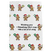 Aangepaste tekst Pickleball Gingerbrood Medium Cadeauzakje (Voorkant)