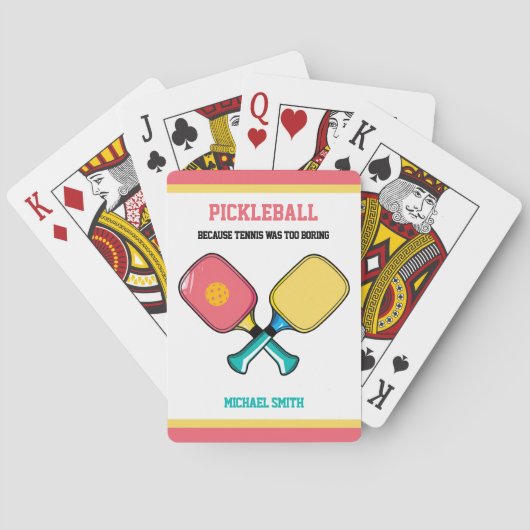 Aangepaste tekst Pickleball paddles Pokerkaarten (Achterkant)