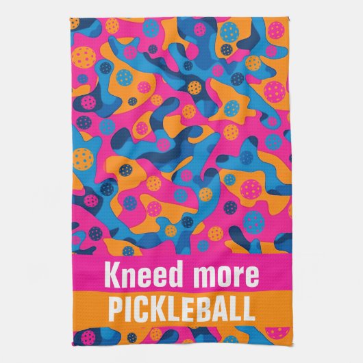 Aangepaste tekst Pickleball Party Camo Theedoek (Verticaal)