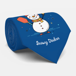 Aangepaste tekst Pickleball Snowman Cheer Stropdas