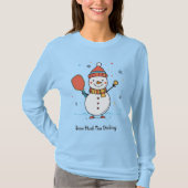 Aangepaste tekst Pickleball Snowman Cheer T-shirt (Voorkant)