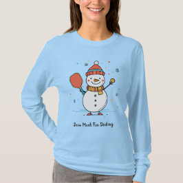 Aangepaste tekst Pickleball Snowman Cheer T-shirt