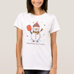 Aangepaste tekst Pickleball Snowman Cheer T-shirt<br><div class="desc">Maak kennis met het Pickleball Snowman Cheer T-shirt! Dit schattige witte T-shirt is voorzien van een schattige sneeuwman uitgedost in winterkleding, vrolijk spelend pickleball. De sneeuwman heeft een peddel en een pickleball, omringd door vallende sneeuwvlokken, die de feestelijke geest van het seizoen vastleggen. Onder de sneeuwman staat op dit moment...</div>