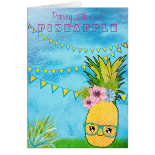 Aangepaste tekst / Pineappel Kawaii Summer Beach