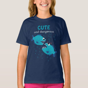 Aangepaste tekst Piranha Fish Cute en Dangerous Gi T-shirt