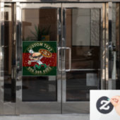 AANGEPASTE TEKST Pizza levering Pizzeria teken Raamsticker (Kantoordeur)